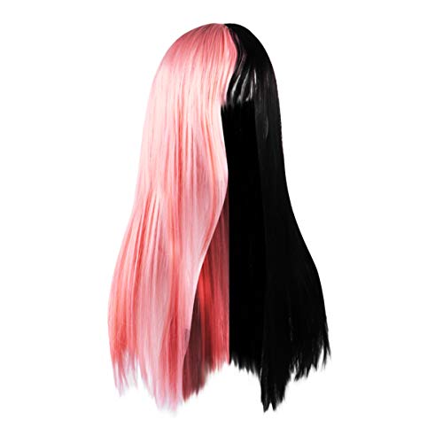 FRCOLOR Perucas Retas E Compridas Com Franja para Festa Cosplay Meia Peruca Sintética para Mulheres