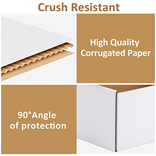Image of RLAVBL 9x6x3 Shipping Boxes Set of 25, White Corrugated Cardboard Box for Packing, Mailing, Business