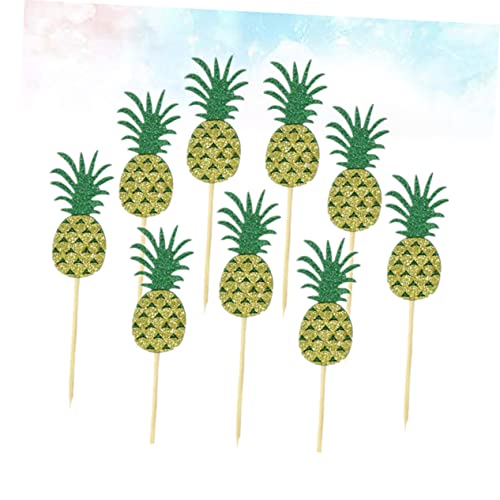 MUSISALY 16 Pçs Decoração Havaiana Bolo De Abacaxi Toppers De Aniversário Para Bolos Palhetas De Cup