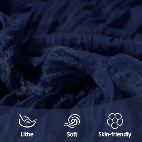 6 Pack Navy Blue Cheesecloth Table Runner 10Ft Gauze Cheese Cloth Table Runner 35x120 Inch Boho Sheer Rustic Fabric for Holiday Party Decor Baby Shower Wedding Home Decorations by Heneger - Used condition - Image 5