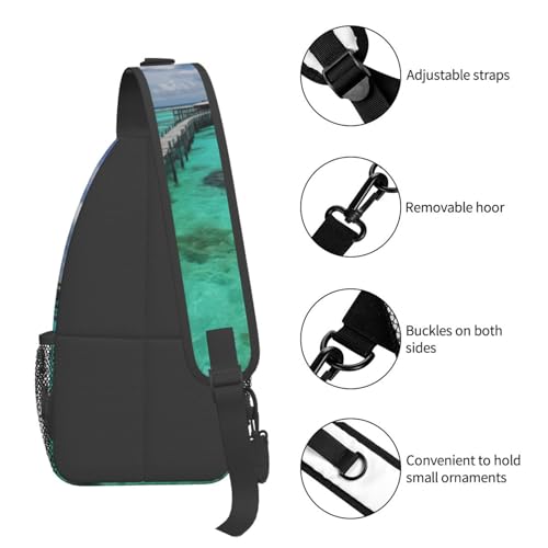 Bolso Cruzado Deportivo para Hombre y Mujer Negro miniatura 5