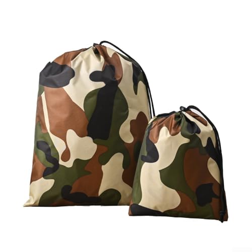 5 st campingförvaringsväskor med dragsko idealiska för att organisera utomhusutrustning