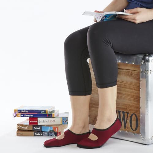 Image of Nufoot Women's Mary Janes Best Foldable & Flexible Flats, Travel & Exercise, Dance, Yoga Socks, Indoor Shoes, Slippers