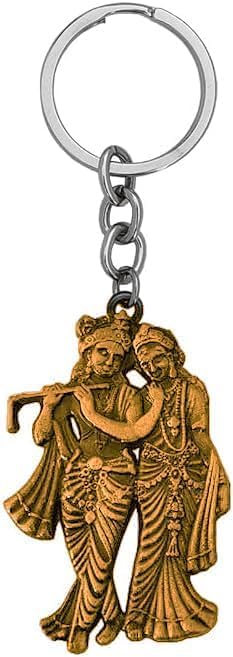 S,S Store Shri Radha Krishna Car Bike Home Office Birthday Gift To Friends Grey Zinc And Metal Keychain For Men And Women (Multi Color), Medium