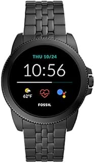 Fossil 44mm Gen 5E Stainless Steel Touchscreen Smart Watch with Heart Rate, Color: Black (Model: FTW4056)