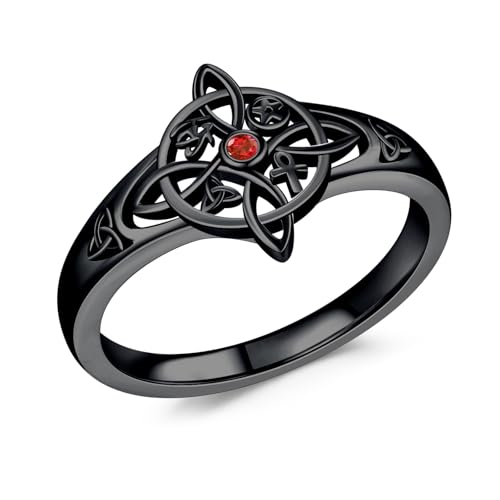 Midir&Etain Witches Knot Ring for Women 925 Sterling Silver Witch Ring 9 Size Halloween Jewellery Birthday Mothers Day Gifts for Mom Girls Daughter