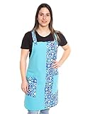 74 cm de largo Ardeco\'s Bata maestra profesora casulla estola estampado Turquesa