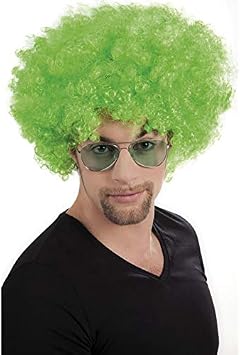 Green Color Curly Afro Bonus Wig