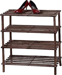 BARGAINSGALORE WOODEN SHOE RACK FOOTWEAR STORAGE ORGANISER UNIT SHELF DVD BOOKS TIER SLATED NEW (NATURAL, 3 TIER)