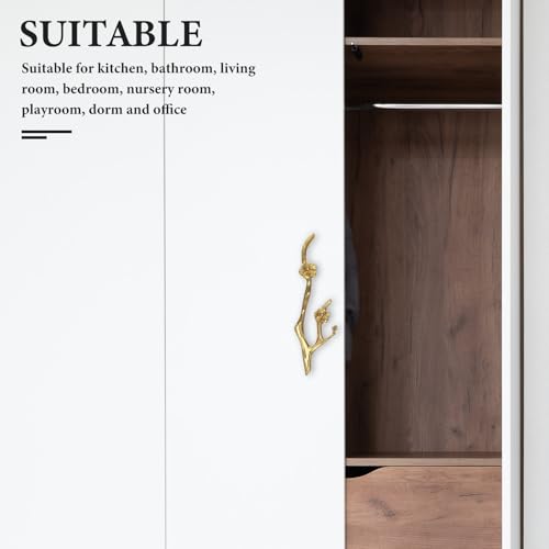 HAMPPLIES Poignée Tiroir en Laiton Forme Branche Fleur Décorative pour Commode et Armoire, Style Vintage et Rustique, pour Chambre ou Dortoir – vue 7