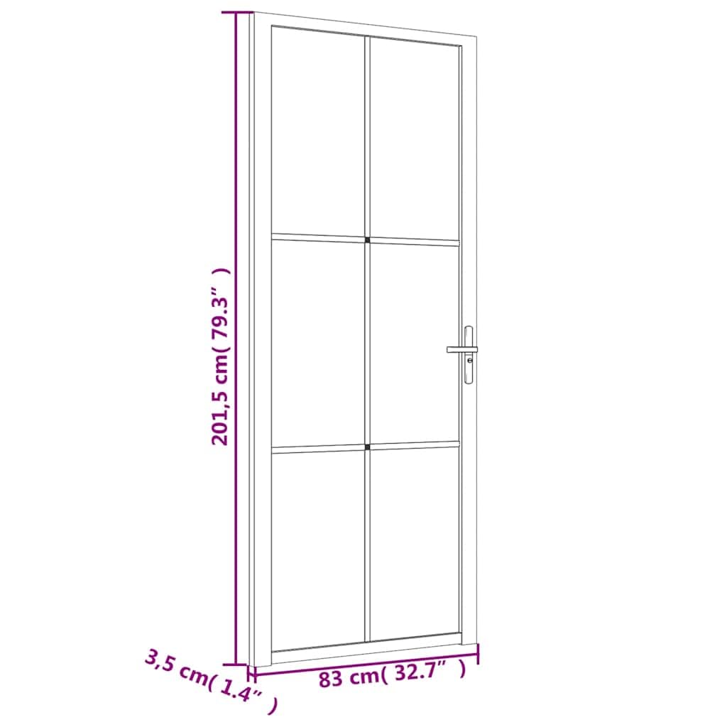 vidaXL Innentür Modernes Design Glastür Komplettset Zimmertür Tür Drehtür Wohnungstür mit Montagezubehör 83x201,5cm Weiß Mattglas Aluminium