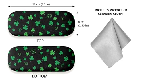 Image of WIRESTER Hard Shell Eyeglasses Case, Clamshell Sunglasses Holder Protective Cover with Microfiber Cloth