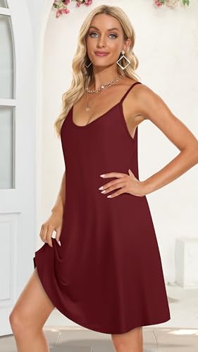 Image of elescat Womens Summer Dresses Spaghetti Strap V Neck Casual Sleeveless Sundress Beach Cover Ups with Pockets 2026