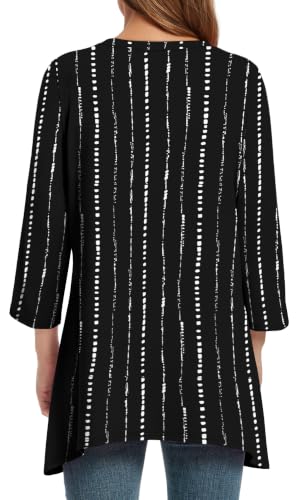 Image of OFEEFAN Tunic Tops for Women Loose Fit Dressy 3 /4 Length Sleeve Womens Tops with Asymmetrical Hem S-4XL