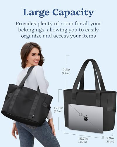 Prite XXTT-BLACK Tote Bag For Women Weekender Bag With Laptop Compartment For Work Nurse Travel Gym thumb #1