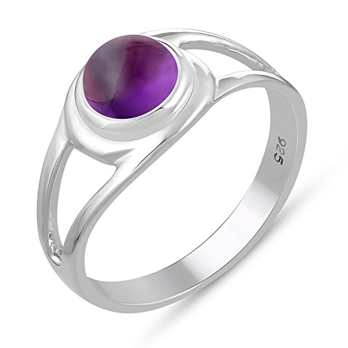 Genuine Gemstone Ring - .925 Sterling Silver Ring- Amethyst Ring | Valentine Gifts for Her