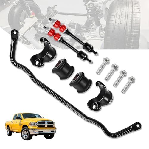 ORIVIN 55398938AC Front Stabilizer Bar and K80894 Sway Bar Kit Compatible with Dodge Ram 1500 2009-2010 Ram 1500 2011-2018 Ram Classic 1500 4WD 2019-2022 with Bushing Kit #55398938AB by ORIVIN - Used condition - US$76.97