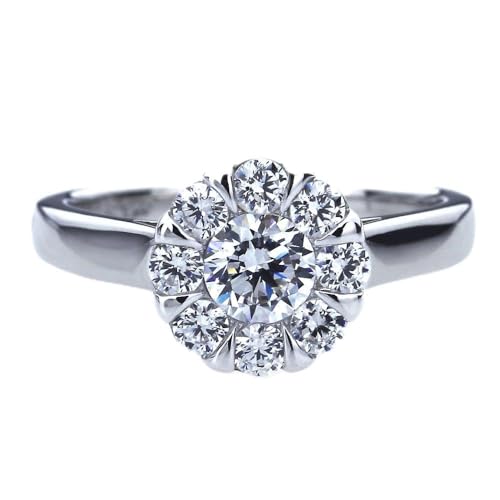 Imagen de Anillo de Compromiso de Boda de Plata de Ley chapada en Platino de Doble Acento de 0