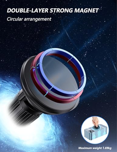 Grefay 2023 Magnetyczny Uchwyt Samochodowy Telefon Komórkowy Odpowietrzający Ulepszony Magnetyczny Uchwyt Telefon Komórkowy z 2 Silnymi Magnesami do iPhone 15 14 13 Pro Max Magsafe Etui
