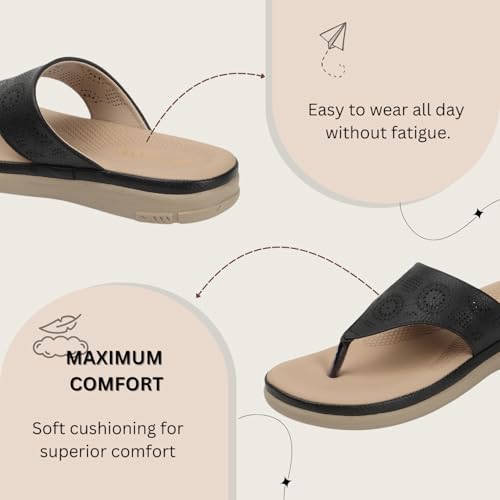 Image of TRASE Slippers for Women Stylish Flat | Lightweight Comfortable Slip-On Sandals for Women | Ladies Footwear for All Day Comfort