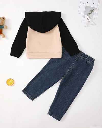 Image of Renotemy Toddler Baby Boy Clothes Denim Outfits Infant Hooded Sweatshirt Jeans Pants Little Boys Clothing