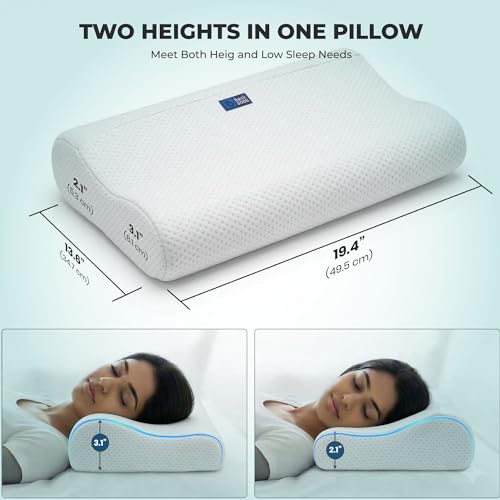 Image of OrthoFirm Cervical Pillow for Neck & Shoulder Pain and Cervical Spondylitis Pain Relief | 5-Year Warranty | Orthopedic High-Density Foam | Washable Cover (Set of 2)