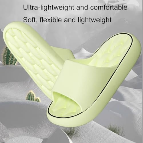 Pillow Slippers for Women, Non-Slip Massage Foam Shower Bathroom Home Floor Thick Sole Quick Drying Cloud Cushion Womens Mens Sandals(Green,Us 5.5-6)4