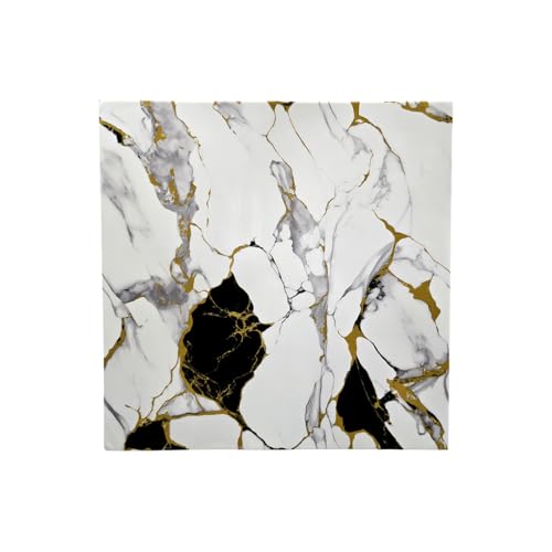 Image of INFINITY DECOR White with Grey and Golden Texture Marble UV Panels Marble UV Sheets, self Adhesive Wall Tile (60 cm * 60 cm),Marble Look Wall Panels for Homes and Offices(Pack of 10)