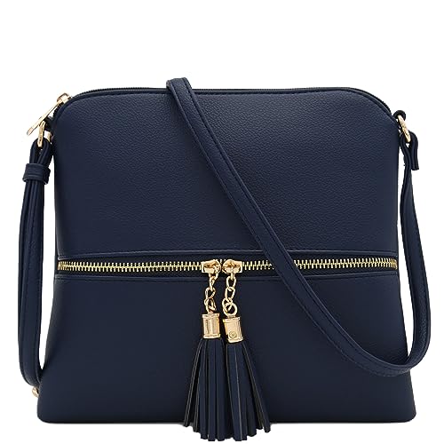 Image of DELUXITY Lightweight Medium Crossbody Bag with Tassel | Lightweight