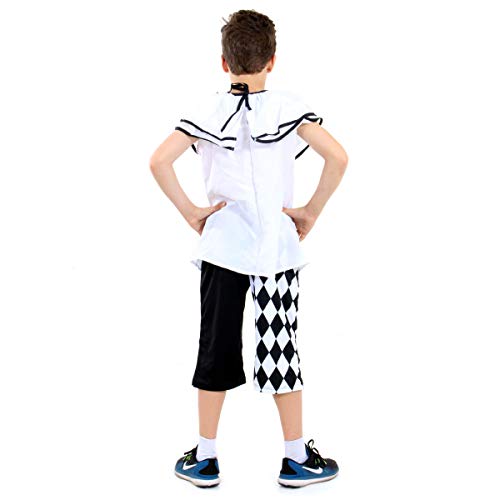 Sulamericana Fantasias Pierro Verão Infantil, G 10/12 Anos, Preto/Branco