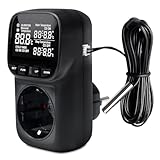 Control de calefacción y refrigeración para un uso flexible: con el enchufe de regulador de temperatura digital se beneficia de la regulación automática entre el modo de calefacción y refrigeración. Por lo tanto, la pantalla del termostato es ideal para mantener las temperaturas deseadas en su invernadero, dormitorio o cualquier otro interior cómodo. También se detectan cambios de temperatura rápidamente y se compensan automáticamente, ideal para aplicaciones sensibles.