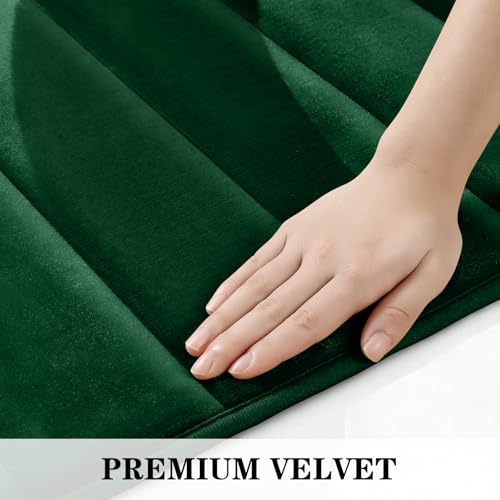 BYSURE Dark Green Memory Foam Bathroom Rug Set 3 Piece, Non Slip Extra Soft Absorbent Machine Washable Toilet Bath Toilet Mat (17"x24"+20"x32"+U Shape 20"x24") by BYSURE - Used condition - Image 7