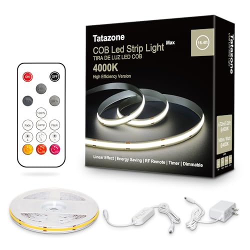 White COB LED Strip Lights with RF Remote