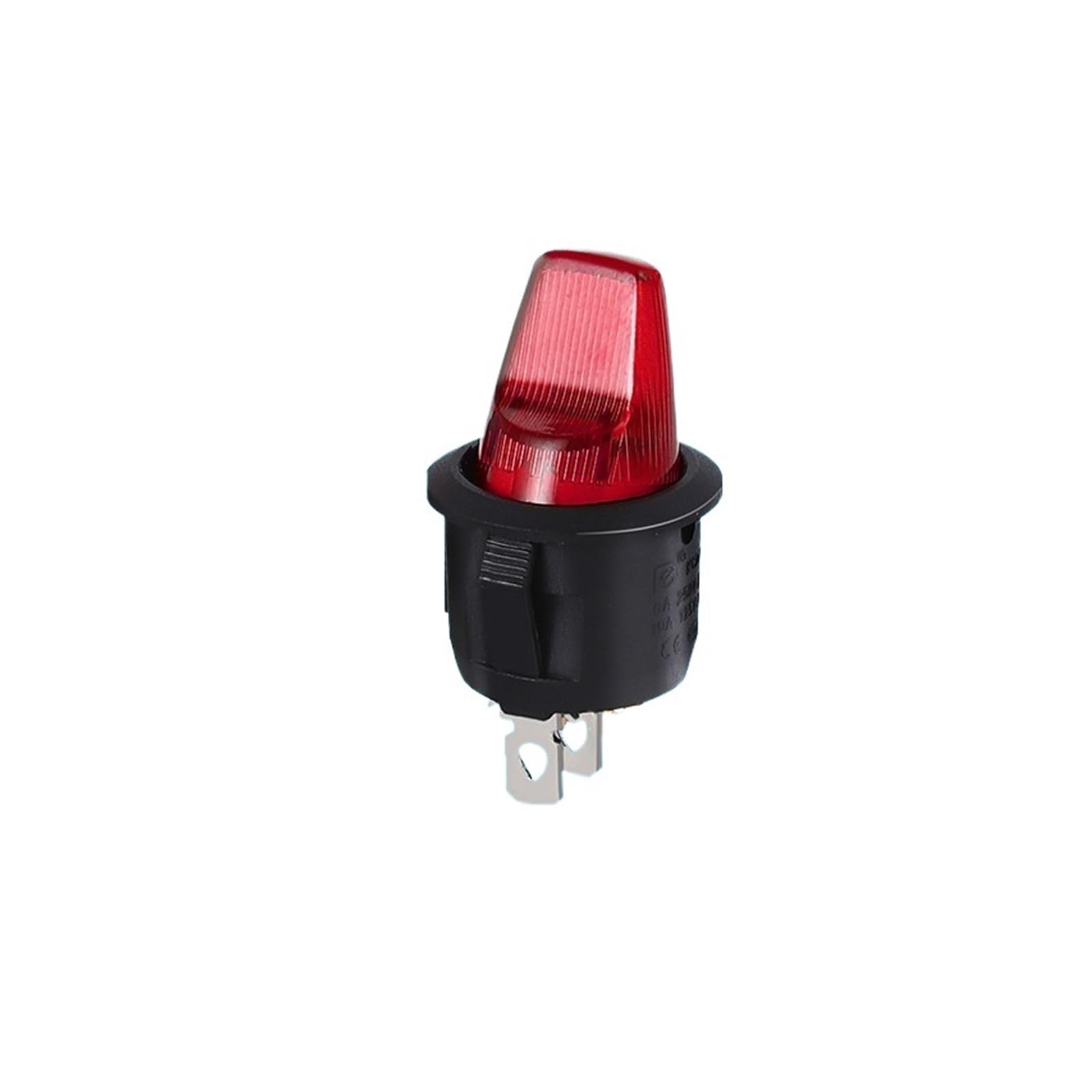 Interrupteur à bascule rond 220V à 3 broches avec voyant LED rouge - 8