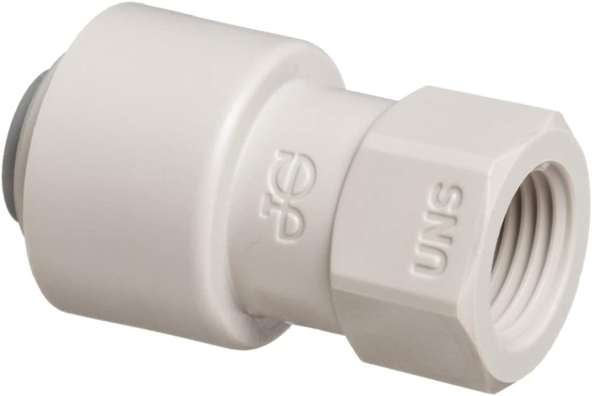 JOHN GUEST TAP ADAPTOR. Push-fit Tube O.D. 1/4" to 7/16"-24 UNS Thread. Speedfit Part No CI3208U7S. Inch Size Threaded Acetal Fittings for Drinks Dispensers and Pure Water.