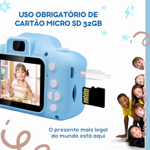 Câmera Digital Infantil Portátil 20MP 1080P HD Câmera de Vídeo Filmadora Câmera Selfie recarregável