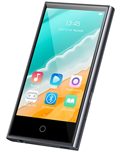 👉【Lettore MP3 con Schermo Tattile IPS da 3,0 Pollici e Leggero】Il lettore M503 ha uno schermo IPS full touch da 3,0 pollici con risoluzione (480 x854 pixel). L'interfaccia luminosa a colori e touch screen consente di accedere facilmente a qualsiasi applicazione. Questo lettore mp4 è realizzato in alluminio leggero e resistente e ha una forma elegante e sottile, tascabile. È così compatto e portatile che potreste persino dimenticarvi della sua presenza.