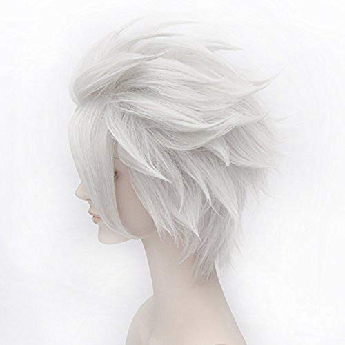 Morvally Ursula Wig Silver Grey Anime Short Layered Cosplay Costume Halloween Wig For Adult #TOP2