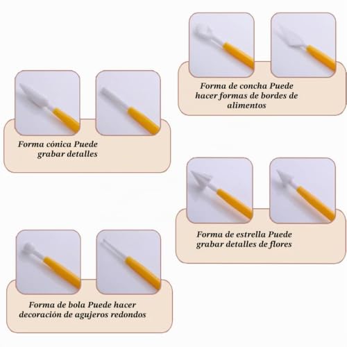 Miniatura 4 de 8 Piezas Utensilios Para Modelar Pasteles, Herramientas De Modelado De Fondant Escultura, Herramienta De Decoración De Modelado De Pasteles Adecuado