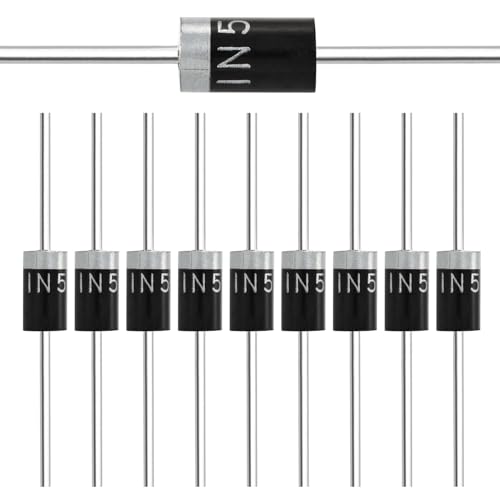 (Pack of 50 Pieces) Chanzon 1N5408 Rectifier Diode 3A 1000V DO-201AD (DO-27) Axial 5408 IN5408 3 Amp 1000 Volt Electronic Silicon Diodes