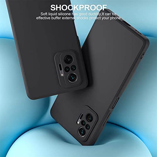 Image of Mobile Back Cover Case for Xiaomi Redmi Note 10 (4G) (Silicone Case|CameraProtection|Black SC1510)