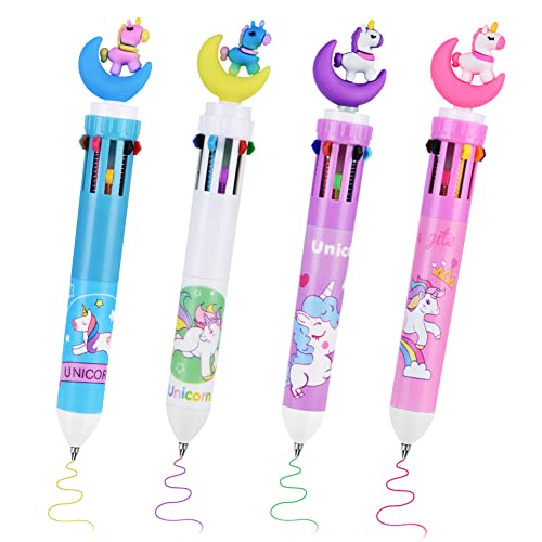 OFFCUP Bolígrafo Retráctil Multicolor, 4pcs 10 en 1 Bolígrafos de Bola Retráctiles,...