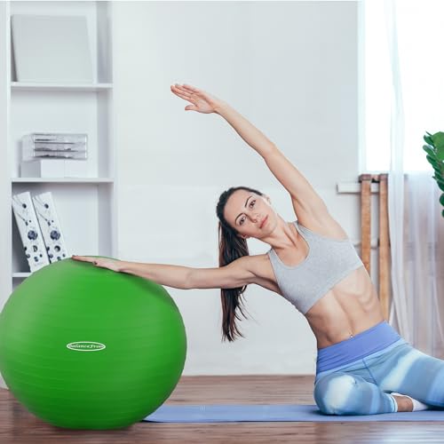 Image of BalanceFrom Anti-Burst and Slip Resistant Exercise Ball Yoga Ball Fitness Ball Birthing Ball with Quick Pump, 2,000-Pound Capacity