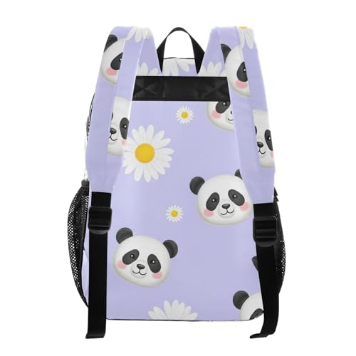 Girls Backpack for Kids Cute Panda White Daisies Purple Clear Backpack for Women See through Shoulder Bag3