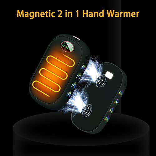 Zhaleyu Rechargeable Hand Warmer, 20000mAh Large Capacity Portable Mobile Power, 2 in 1 Split Magnetic Hand Warmer with Torch, suitable for Men and Women, suitable for Skiing, Fishing, a Warm Gift.