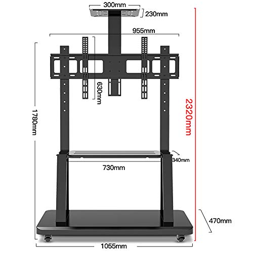 Soporte universal para TV móvil para piso, ajustable hasta 70 pulgadas miniatura 2