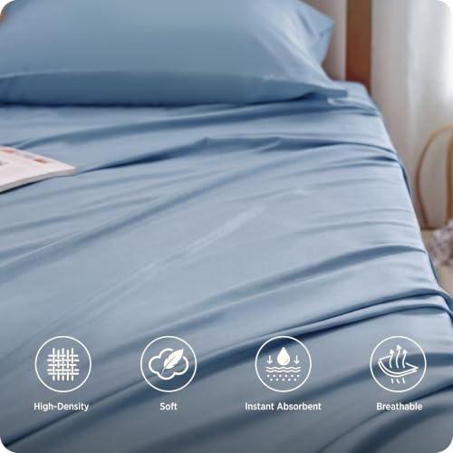 Image of Bedsure PureWoven 100% Rayon Derived from Bamboo, Twin XL Sheets, 3 Pieces