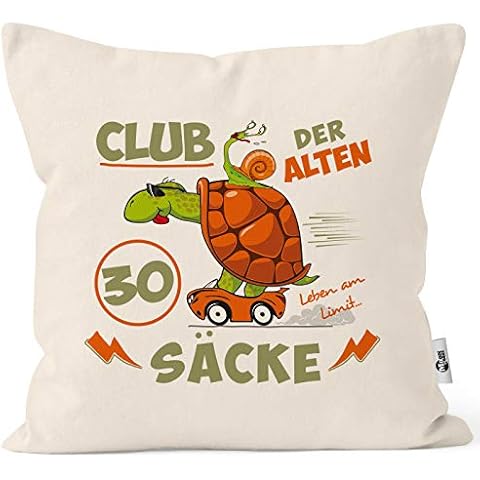 MoonWorks® Kissen-Bezug witziges ironisches Geschenk für Männer zum 30, 35, 40, 45, 50, 55, 60, 65, 70, Geburtstag lustiger Spruch 30 Jahre Natur Unisize Cover