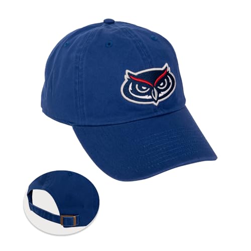 Desert Cactus Florida Atlantic University Baseball Hat FAU Owls Brimmed Embroidered Cap Adjustable Cloth Strap Adult (Style A) Blue