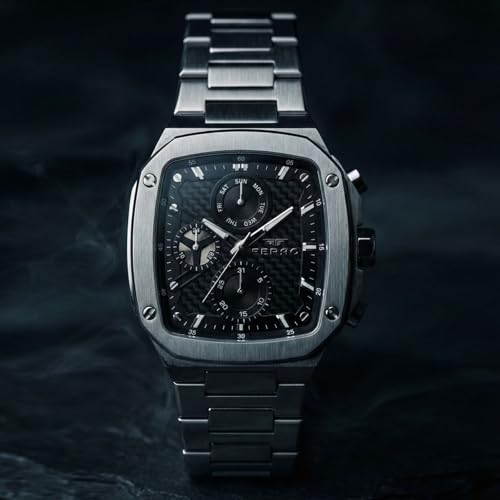 Image of Ferro Eterna Quartz Black Rectangle Dial Men's Watch - FM11485A-A2